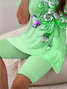 Women Floral Printing Two-Piece Set Daily Short Sleeve Casual Summer Top With Pants Matching Set