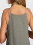Women Plain Sleeveless Summer Split Joint Dress Crew Neck Daily Vintage Maxi Tank A-Line Dress