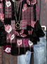 Women Floral Half Sleeve Shirt Summer Printing V Neck Daily Casual Top