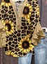 Women Leopard Half Sleeve Shirt Summer Printing V Neck Daily Casual Top