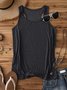 Women Sleeveless Tank Top Camisole Summer Plain Stand Collar Daily Sexy Top