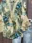 Women Floral Half Sleeve Shirt Summer Printing V Neck Daily Casual Top