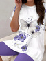 Women Floral Printing Two-Piece Set Daily Short Sleeve Casual Summer Top With Pants Matching Set