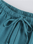 Women Plain Long Elastic Waist Pants Casual Spring/Fall Trousers