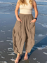 Women Plain Long Elastic Waist Pants Casual Spring/Fall Trousers