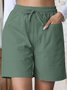 Women Plain Fifth Pants Straight Pants Casual Summer Shorts
