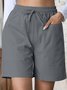 Women Plain Fifth Pants Straight Pants Casual Summer Shorts
