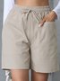 Women Plain Fifth Pants Straight Pants Casual Summer Shorts