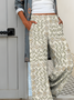 Women Floral Long Pants Vintage Spring/Fall Trousers