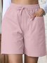 Women Plain Fifth Pants Straight Pants Casual Summer Shorts