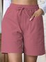 Women Plain Fifth Pants Straight Pants Casual Summer Shorts