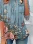Women Floral Long Sleeve Tee T-shirt Crew Neck Printing Casual Spring/Fall Graphic Tee Top