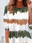 Women Abstract Long Sleeve Tee T-shirt Crew Neck Printing Casual Spring/Fall Graphic Tee Top