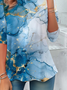 Women Abstract Long Sleeve Tee T-shirt Crew Neck Printing Casual Spring/Fall Graphic Tee Top