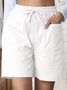 Women Plain Fifth Pants Straight Pants Casual Summer Shorts