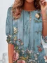 Women Floral Long Sleeve Tee T-shirt Crew Neck Printing Casual Spring/Fall Graphic Tee Top