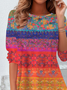 Women Floral Long Sleeve Tee T-shirt Crew Neck Printing Casual Spring/Fall Tunic Top
