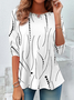 Women Abstract Polka Dots Long Sleeve Tee T-shirt Crew Neck Printing Casual Spring/Fall Tunic Top