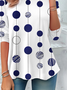 Women Polka Dots Long Sleeve Tee T-shirt Crew Neck Printing Casual Spring/Fall Tunic Top