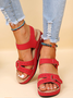 Roman Style Velcro Beach Fish Mouth Sandals Women's Outdoor Casual Mid-heel Sandals