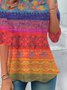 Women Floral Long Sleeve Tee T-shirt Crew Neck Printing Casual Spring/Fall Tunic Top