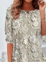 Women Floral Long Sleeve Tee T-shirt Crew Neck Printing Casual Spring/Fall Tunic Top