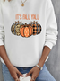 Women Halloween (pumpkin) Crew Neck Printing Casual Spring/Fall Long Sleeve Sweatshirt