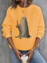 Women Halloween Crew Neck Printing Casual Spring/Fall Long Sleeve Sweatshirt