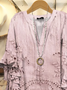 Women Floral Half Sleeve Shirt Summer Printing V Neck Daily Casual Top