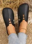 New Soft Leather Flat Casual Shoes For Women In Summer, Simple And Fashionable Large Size Women's Shoes