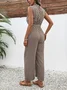 Women Geometric Crew Neck Sleeveless Vintage Summer Jumpsuit
