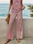 Women Abstract Printing Two-Piece Set Daily Sleeveless Casual Summer Top With Pants Matching Set