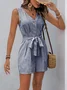 Women Geometric V Neck Sleeveless Vintage Summer Jumpsuit