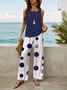 Women Polka Dots Printing Two-Piece Set Daily Sleeveless Casual Summer Top With Pants Matching Set