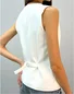 Women Sleeveless Tank Top Camisole Summer Plain Buckle V Neck Daily Simple Top