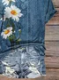Women Floral Short Sleeve Tee T-shirt V Neck Printing Casual Summer Graphic Tee Top