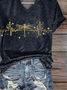 Women Dragonfly Short Sleeve Tee T-shirt V Neck Printing Casual Summer Graphic Tee Top