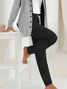 Women Plain Printing Two-Piece Set Daily Long Sleeve Casual Spring/Fall Coat With Pants Matching Set