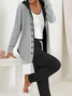 Women Plain Printing Two-Piece Set Daily Long Sleeve Casual Spring/Fall Coat With Pants Matching Set