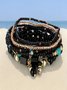 Handmade Bohemian Women's Millet Bead Bracelets, Romantic Element Bracelet Set 8 Pieces/set Bracelet