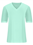 Women Polka Dots Short Sleeve Tee T-shirt V Neck Jacquard Casual Summer Top