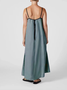 Women Striped Sleeveless Summer Split Joint Dress Square Neck Daily Vintage Maxi Tank A-Line Dress