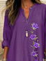 Women Floral Long Sleeve Blouse Spring/Fall Printing V Neck Daily Casual Top