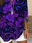 Women Floral Long Sleeve Blouse Spring/Fall Printing V Neck Daily Casual Top