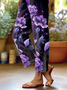 Women Floral Long Pants Casual Spring/Fall Trousers