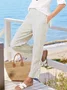 Women Striped Ankle Pants Elastic Waist Pants Casual Spring/Fall Trousers