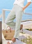 Women Striped Ankle Pants Elastic Waist Pants Casual Spring/Fall Trousers