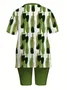 Women Abstract Printing Two-Piece Set Daily Short Sleeve Casual Summer Top With Pants Matching Set