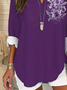 Women Floral Long Sleeve Blouse Spring/Fall Printing V Neck Daily Casual Top