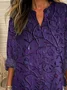 Women Floral Long Sleeve Blouse Spring/Fall Printing V Neck Daily Casual Top